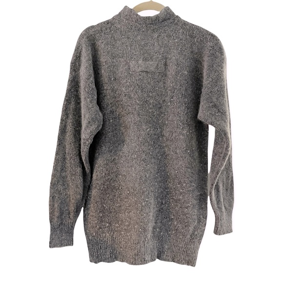 Vintage 80’s Silk Angora Wool Blend Mock Neck Sweater Grey - Picture 2 of 5